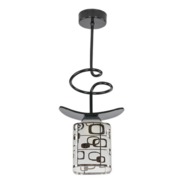 ​Подвесной светильник 15615 чёрный/венге