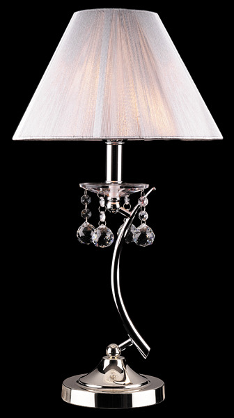 Настольная лампа с хрусталем Egypt Crystal 1087/1 хром + серебр. + прозр. хрусталь